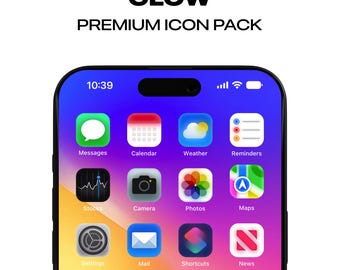 Glow iPhone App Icons Homescreen Icons Minimal Glowing Home Screen Widgets Social Media Free Custom Icons Icon Pack iPhone & Android