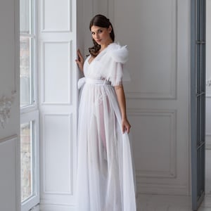 sheer dressing gown robe Wedding Dress Made Into a Sheer Anniversary Robe