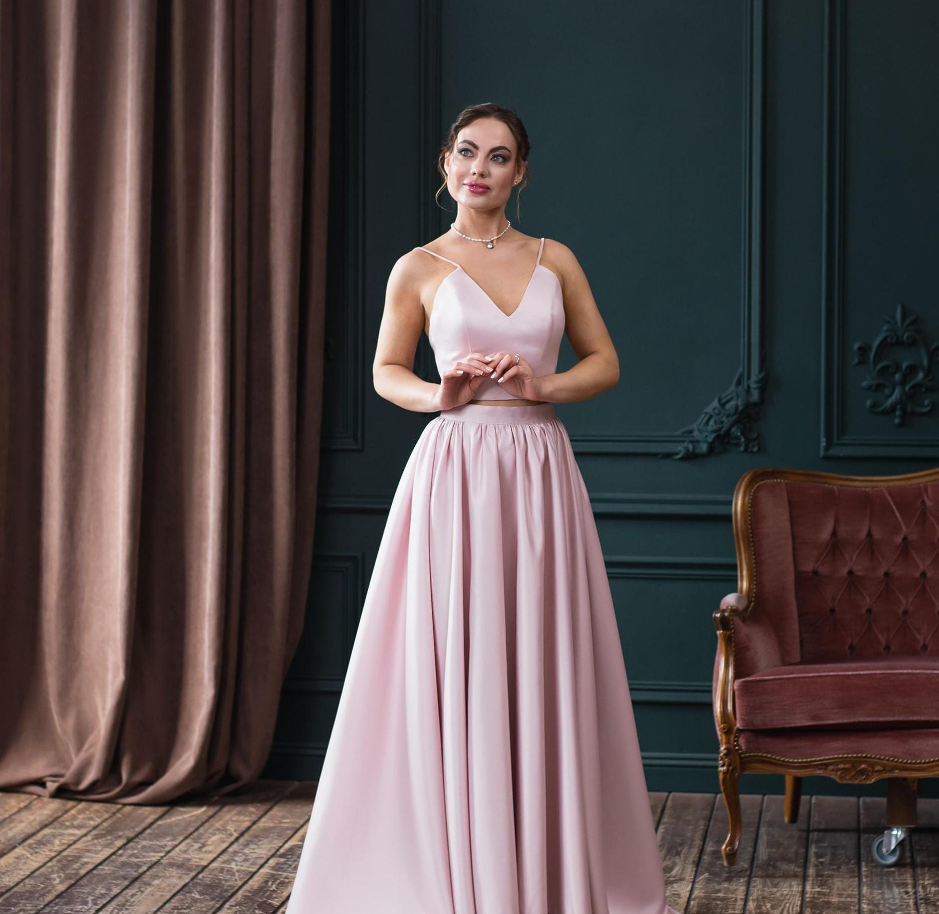 Two Piece Prom Dress Etsy UK