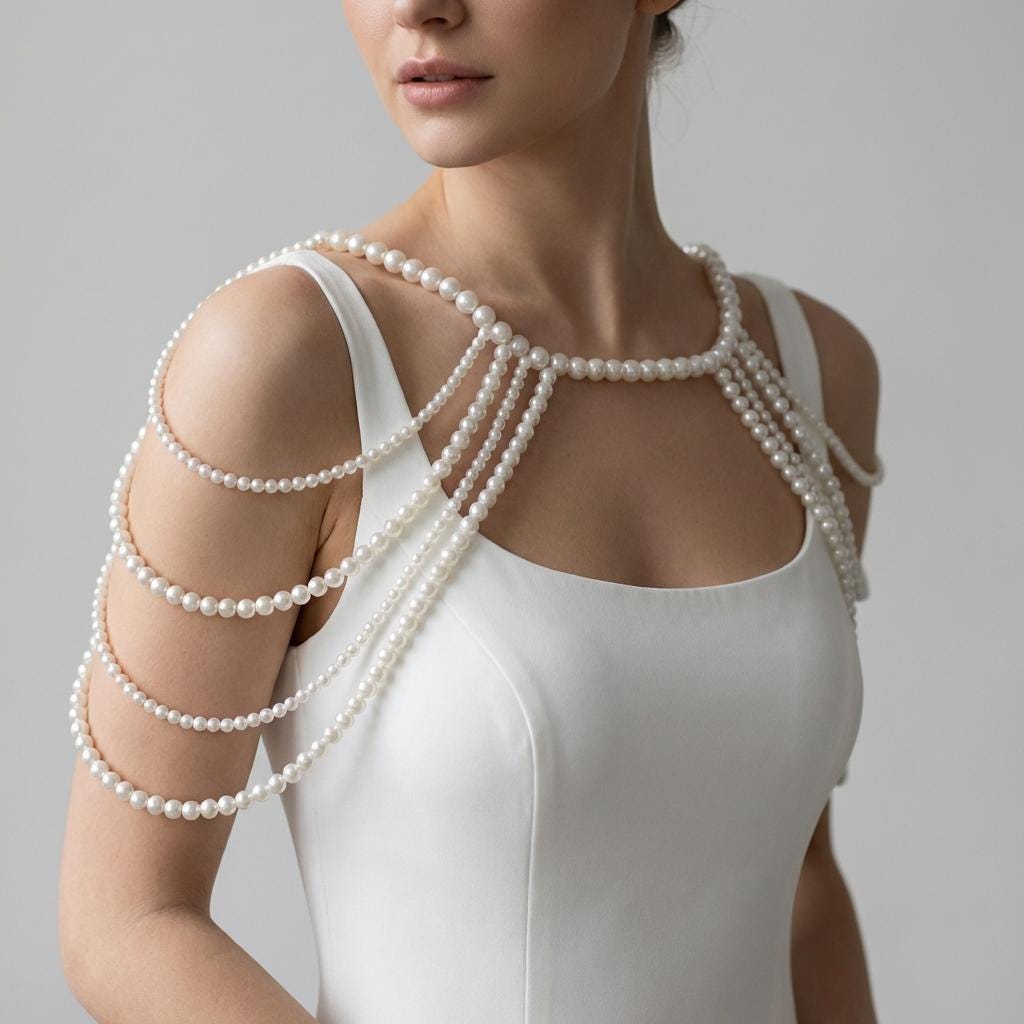 Pearl Shoulder Drape - Etsy UK