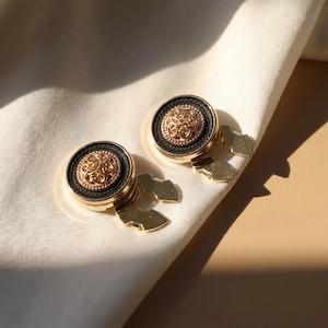 Guldknappsskydd, Krageaccessoarer i vintagestil, Avtagbara skjortknappar, Eleganta blussmycken