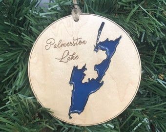 Lake Ornaments-Acrylic & Wood, Personalized Lake Christmas Ornament, custom gift