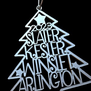 Personalized 2023 Christmas Tree Ornaments Custom Family Names Laser Cut