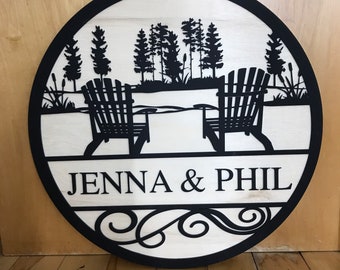 Personalized Adirondack Chair Sign