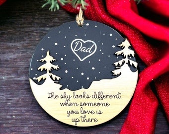 Personalized - The sky looks different when someone you love is up there ornament