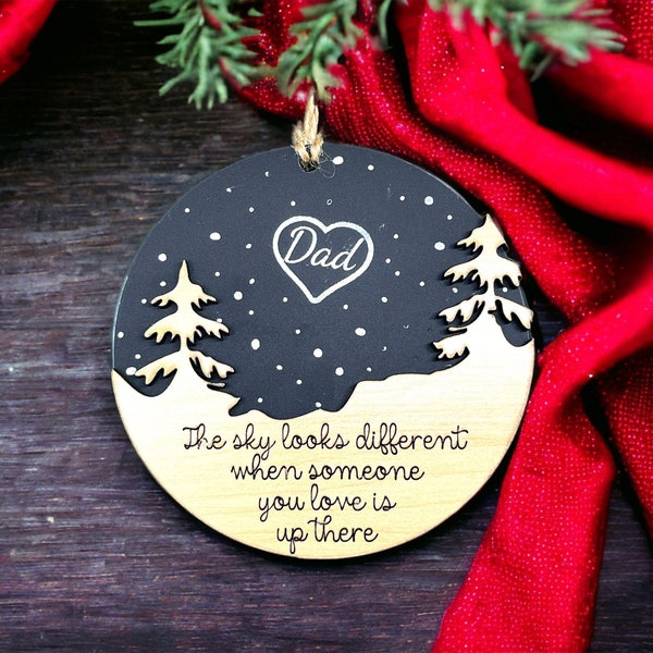 Personalized - The sky looks different when someone you love is up there ornament