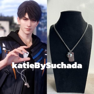 Celestial apple necklace inspired by love and space, and anime jewelry gifts, Caleb&#39;s necklace | When You Come Back, gifts for anime lovers.
