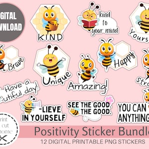 Positivität Aufkleber, druckbare Aufkleber für psychische Gesundheit, Cricut Aufkleber PNG, Motivationsaufkleber, positive Aufkleber, Affirmationsaufkleber