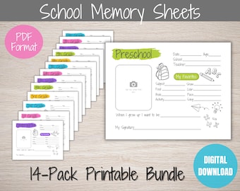 School Memory Interview: Kids Keepsake Journal (Printable)