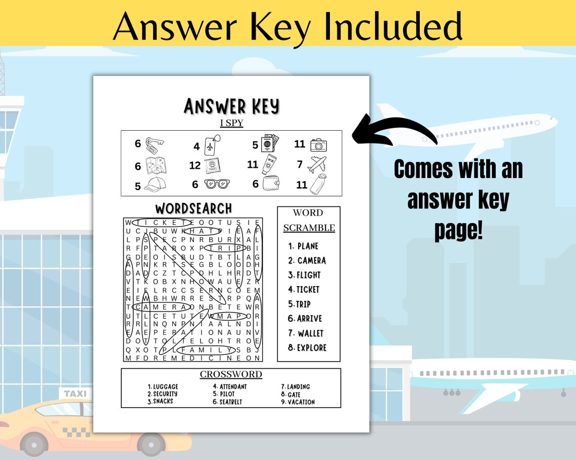 Kids Travel Activity Pack, Printable Kids Activities, Airplane Activity ...