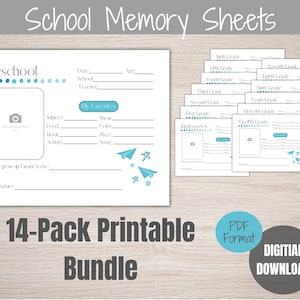 Kids Keepsake Journal, School Memory Book, School Memories, School Memory Box, School Memory Questionnaire, Childhood printable Interview