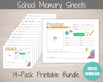 School Memory Interview Printable, Keepsake Journal (Digital Download)