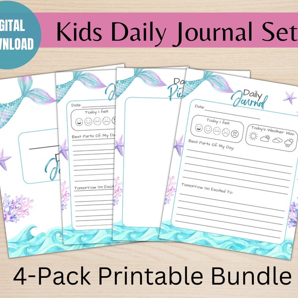 Kids Daily Journal Printable, Journal for Kids, Diary for Children, Kids Gratitude Journal, Kids Activity Drawing Page - Digital Download