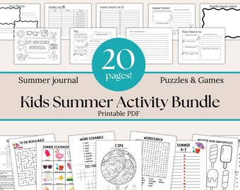 Summer Kids Activity Journal: Printable Games & Bucket List (PDF)