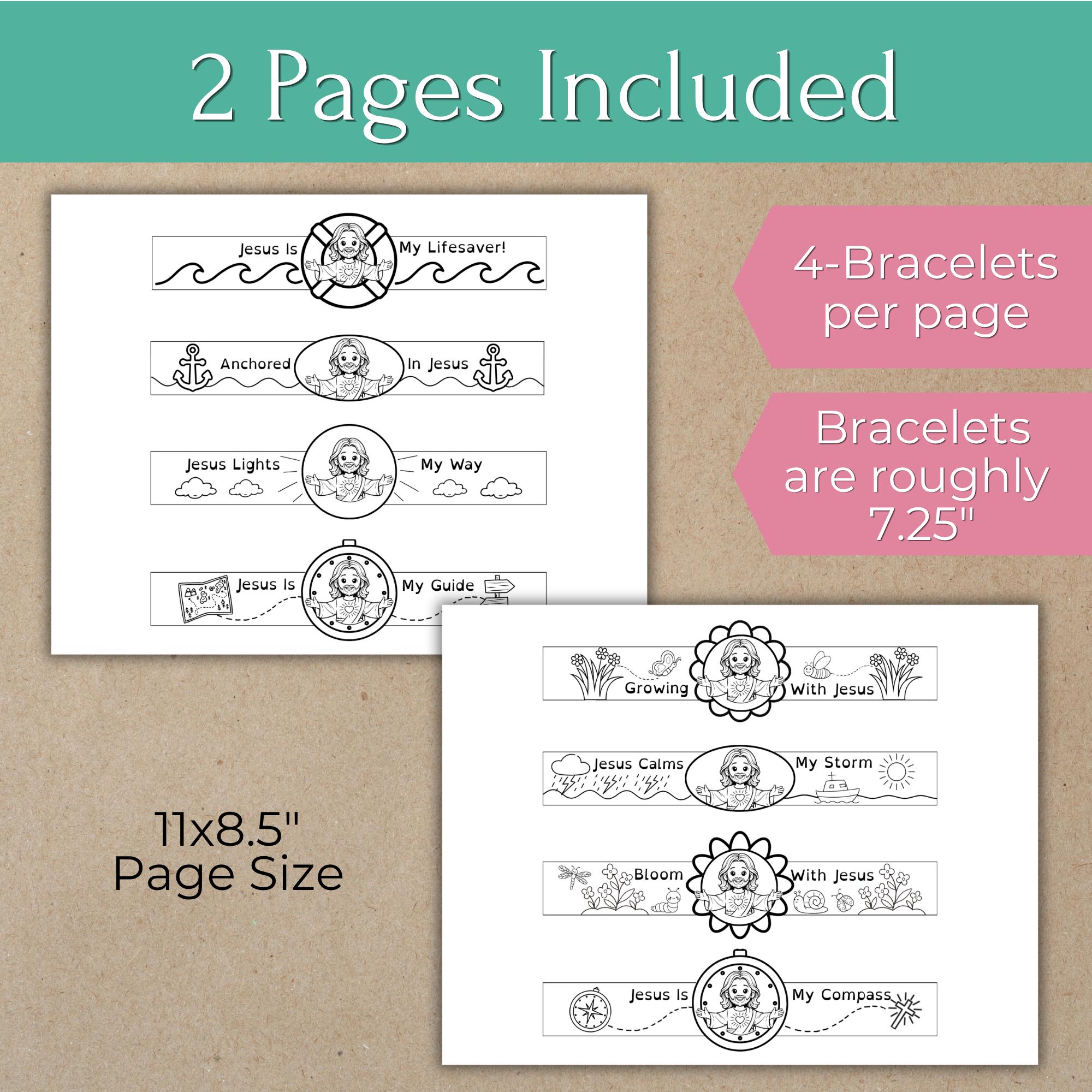 Jesus Printable Paper Bracelets, Sunday School Craft for Kids, Bible ...