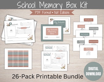Kids School Memory Book: Printable Interview, Preschool-12th Grade (Digital Download)
