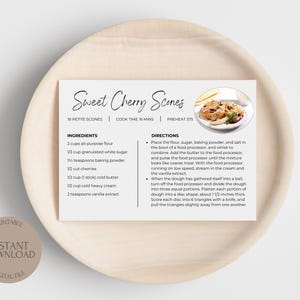 EDITABLE Recipe Card Template Recipe Cards Instant Download Personalized Recipe Card Modern Recipe Card Minimalist Recipe Card Printable