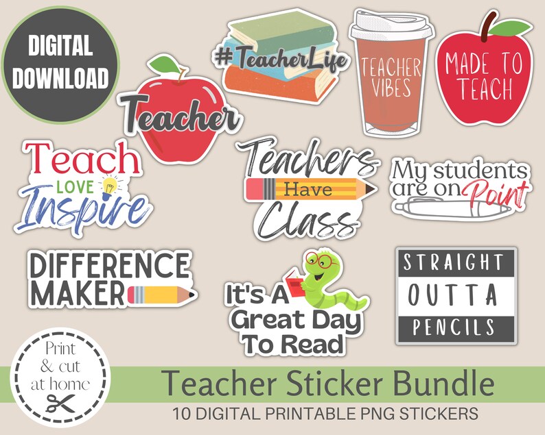 Learning Brief Sticker Digital Printable Teacher Stickers, Education Stickers, Teacher Print ...