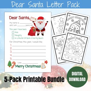Letter to Santa, Santa letter, Dear Santa, Printable Letter to Santa, Christmas Wish List, Printable, Kid&#39;s Christmas Letter, santa letters