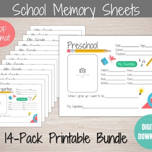 Kids Keepsake Journal, School Memory Book, School Memories, School Memory Box, School Memory Questionnaire, Childhood printable Interview