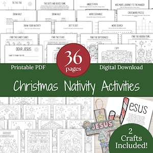 Christian Christmas Kids, Advent Activity Bundle, Nativity Coloring Pages, Nativity Activity Pages, Jesus Coloring, Sunday School Printable