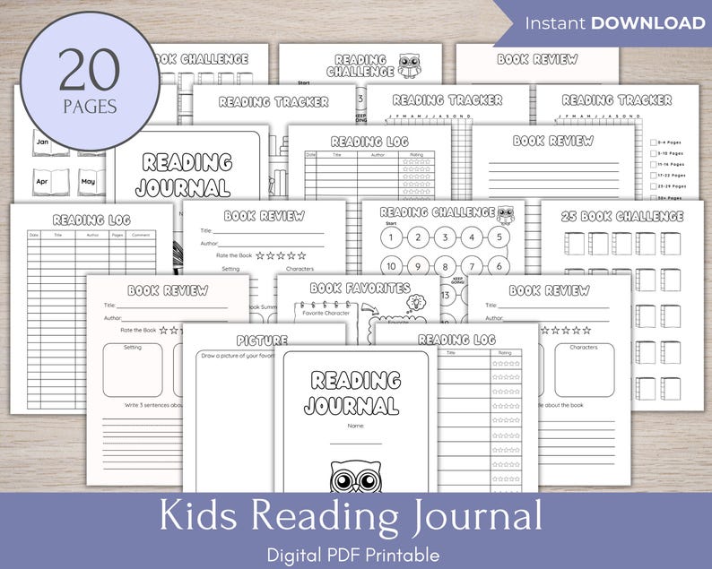 Kids Reading Tracker, Reading Log, Kids Reading Journal, Reading ...