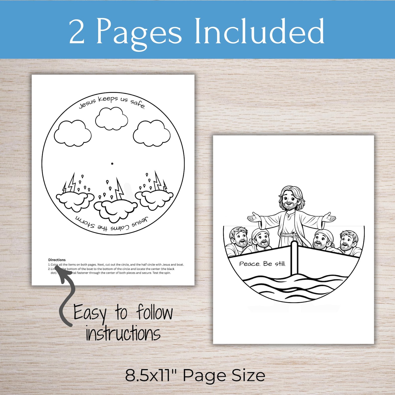 Jesus Calms the Storm Bible Craft: Sunday School Activity (PDF ...