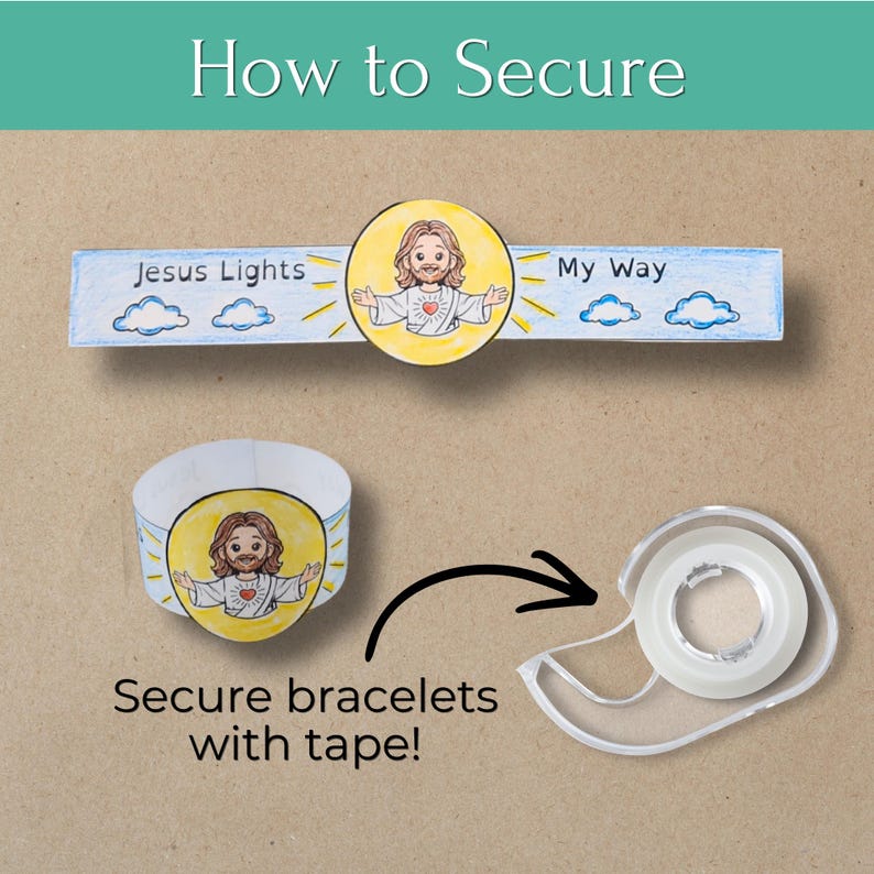 Jesus Printable Paper Bracelets, Sunday School Craft for Kids, Bible ...