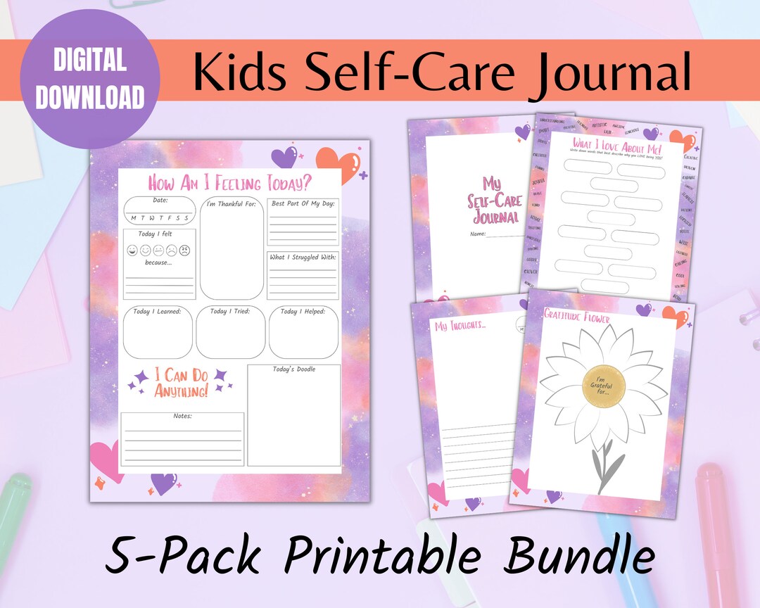 Kids Self-care Journal: Printable Mental Health Planner (digital Download) - Etsy