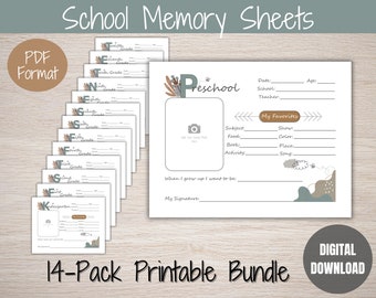 Kids Keepsake Journal, School Memory Book, School Memories, School Memory Box, School Memory Questionnaire, Childhood printable Interview