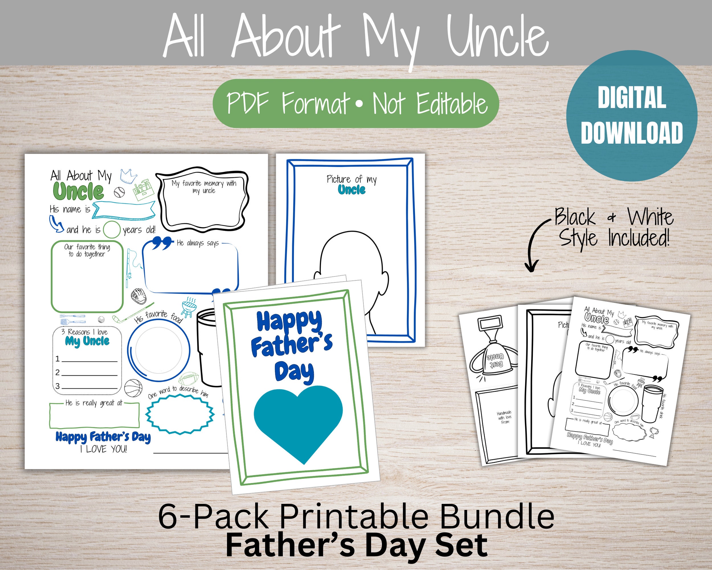 Father's Day Gift, All About My Uncle, All About My Uncle Printable ...