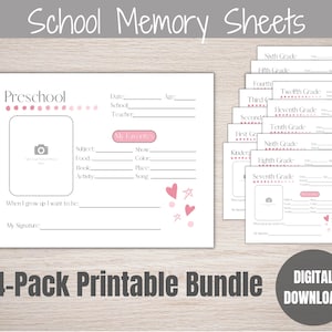 Kids School Memory Journal: Printable Interview Keepsake (Preschool-12th Grade)