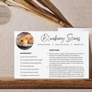EDITABLE Recipe Card Template Recipe Cards Instant Download Personalized Recipe Card Modern Recipe Card Minimalist Recipe Card Printable