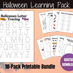 Halloween Preschool Packet, Halloween Preschool Printable, Homeschool Printable, Montessori Printable, Kid Activity, Toddler Activity