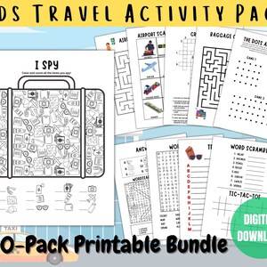 Kids Travel Activity Pack Printable Kids Activities Airplane - Etsy