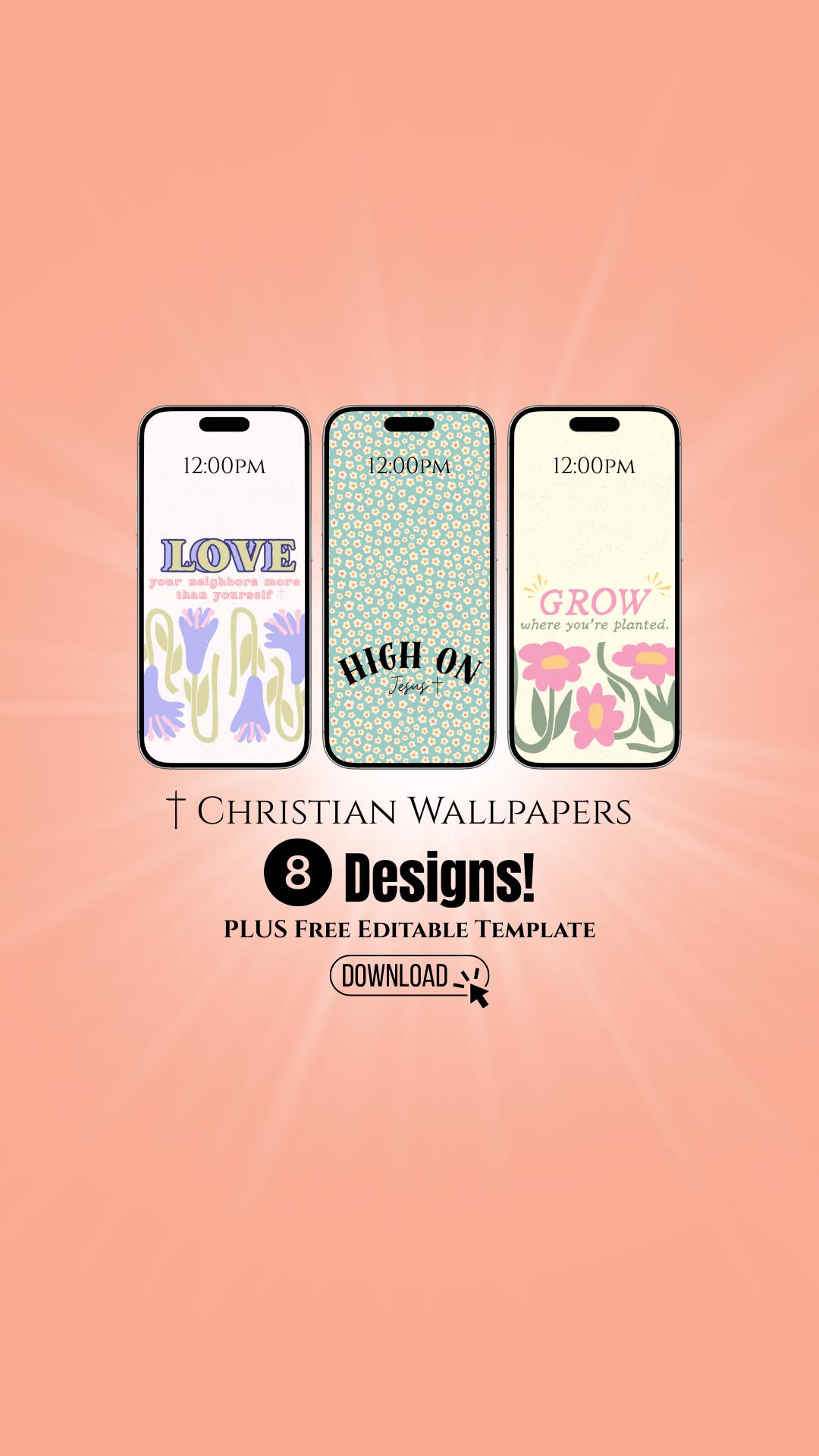 Christian Phone Wallpaper Bundle: Love \u0026 Scripture Quotes (Digital  Download, PNG + Editable Template, image size:1080x1920