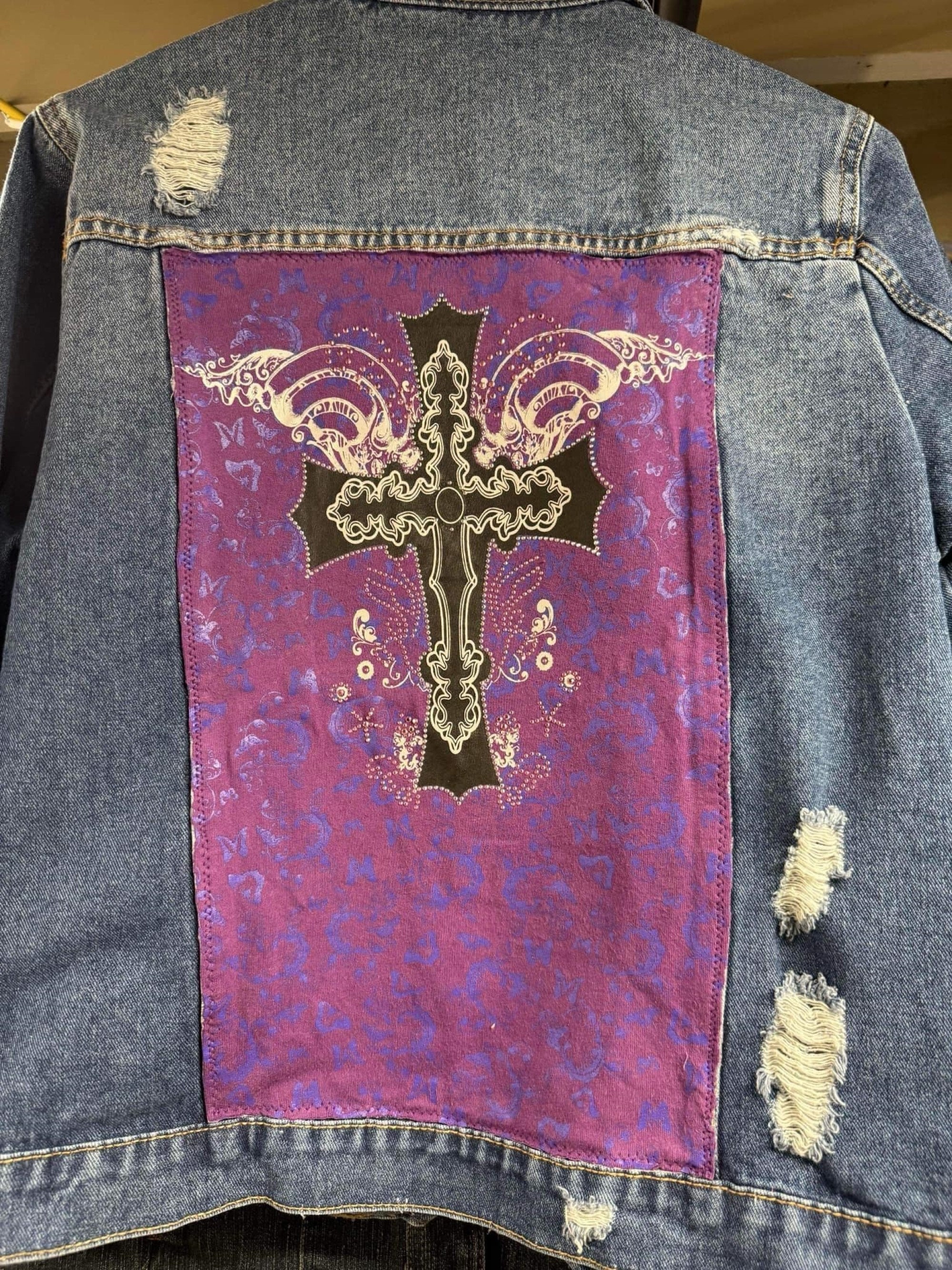 Cross Jean Jacket - Etsy Cross Jean Jacket - Etsy