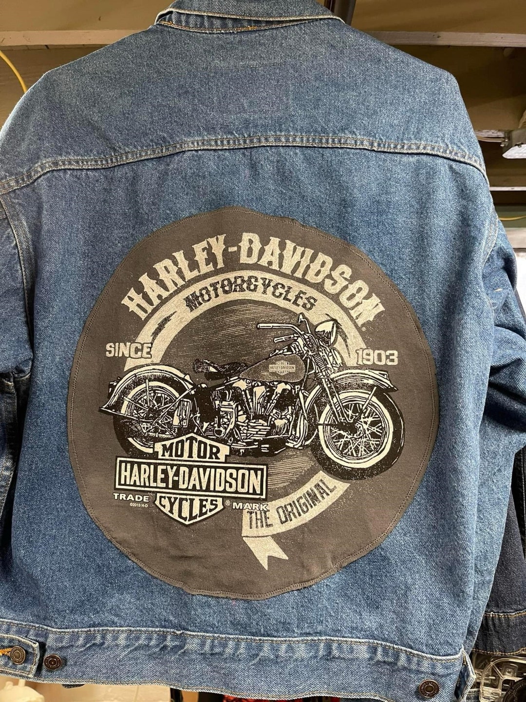 Men's Harley Davidson Denim Jacket, Size XL, Upcycled Materials - Etsy