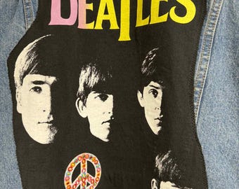 The Beatles Embroidered 1964 Tour Great Britain Black Satin Bomber