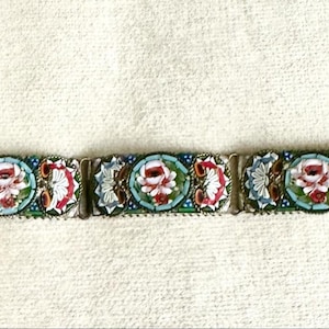 Lovely Vintage 1930&#39;sMicro Mosaic Bracelet, Made in Italy, Rare find