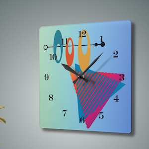 Funky Wanduhr, Retro Uhr Wanddekor, Vintage Acryl Uhr, Mid Century moderne Wohnkultur, lebendige Wandkunst, einzigartige Uhr Geschenk,