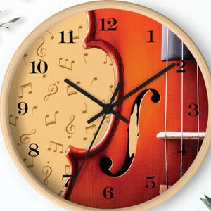 Horloge murale pour violoncelle : garde-temps de studio silencieux