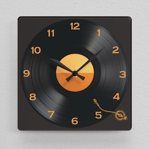 Retro Vinyl Record Print |Record Wall Clock | Vintage Sound Band Studio | Unique Music Lover Gift | Home Decor | Wall Art, Gift for Musician