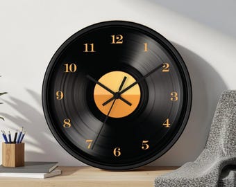 Vinyl Record Wall Clock: Retro Music Studio Decor