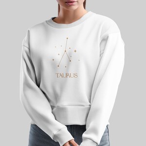 Taurus Constellation Cropped Pullover, Sternkarte Sweatshirt, Astrologie Zeichen Crop Top, Taurus Sternzeichen Geschenk