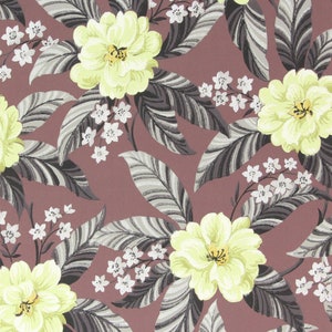 1940s Vintage Wallpaper Yellow Flowers on Brown by the Yard