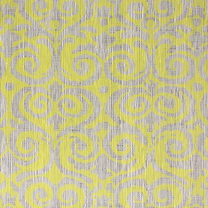 1970s Retro Vintage Wallpaper Yellow Damask Black-Gray Faux Weave by the Yard