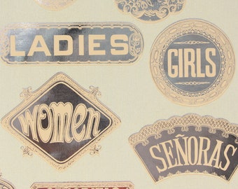 1970s Retro Vintage Wallpaper Ladies Women Senoritas Senoras Girls Mylar by the Yard