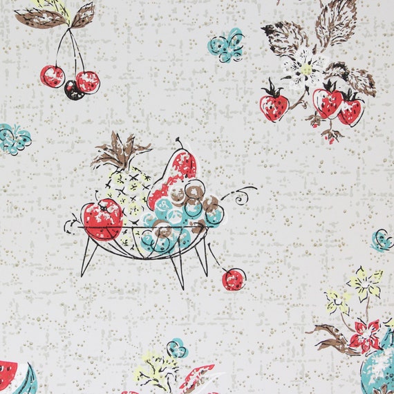 Vintage kitchen wallpaper discount