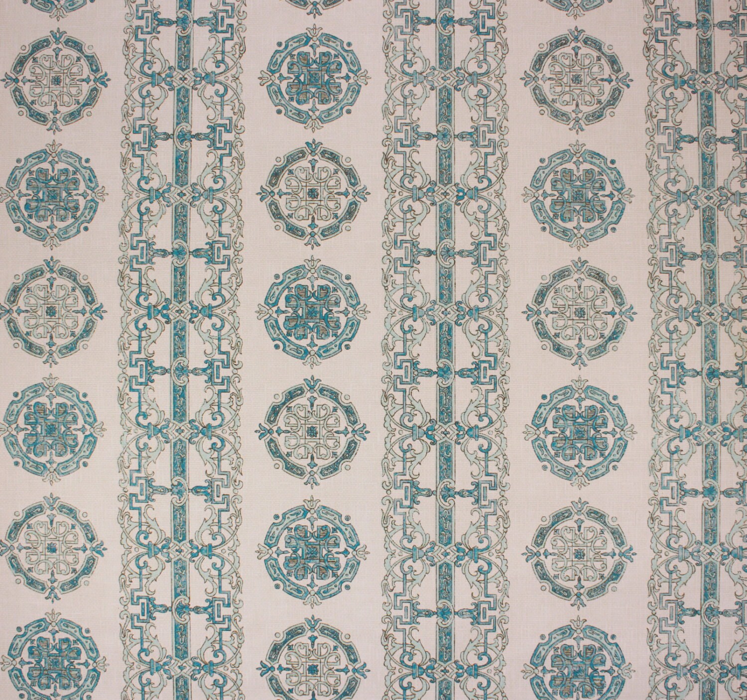 1960s Vintage Wallpaper Blue Medallion Cool Design by the Etsy